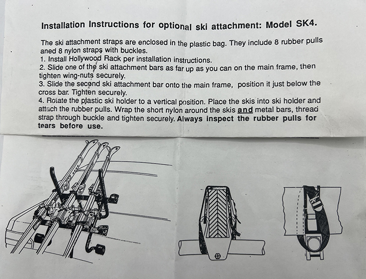 Ski adapter for car rack