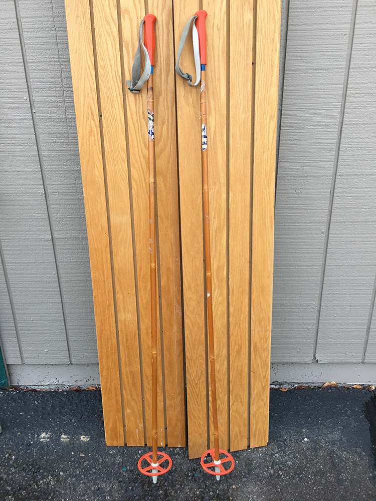 Bamboo 145 cm ski poles