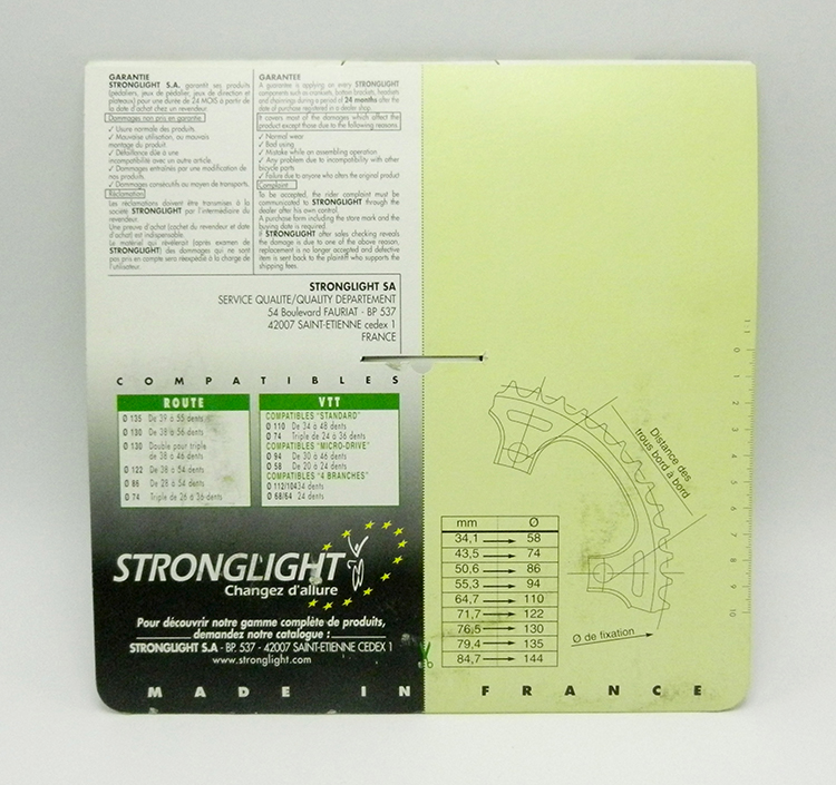 Stronglight chainring package
