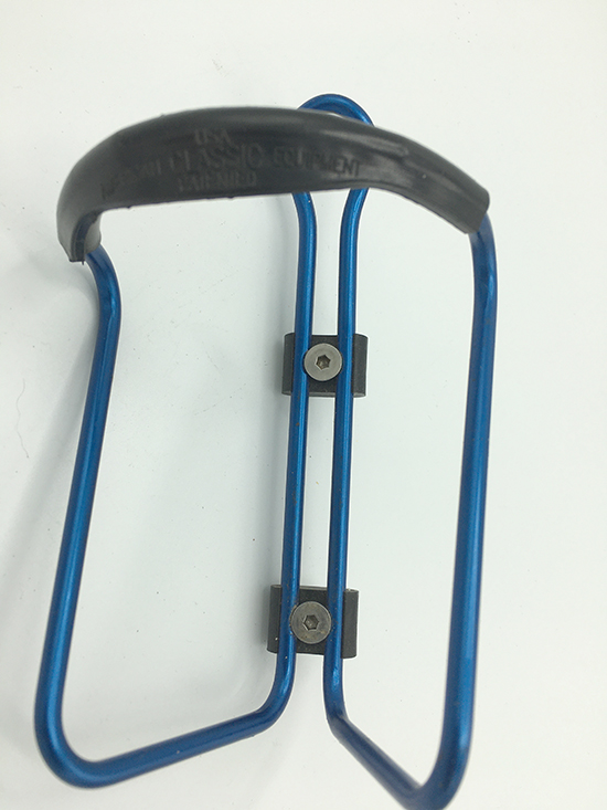 American Classic blue anodized water bottle cage
