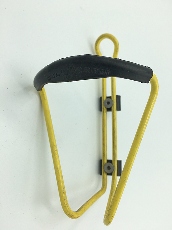American Classic yellow water bottle cage
